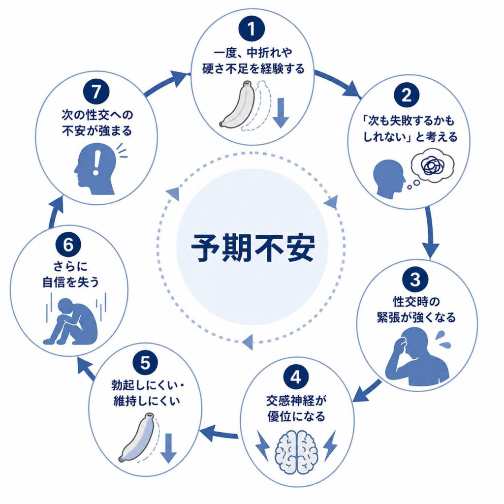 性交の失敗不安によって30代のEDが繰り返される仕組み